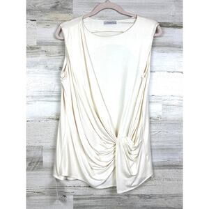 M.M. LaFleur Womens M Ivory Brontë Sleeveless Silk-Blend Twisted Tank Blouse NEW